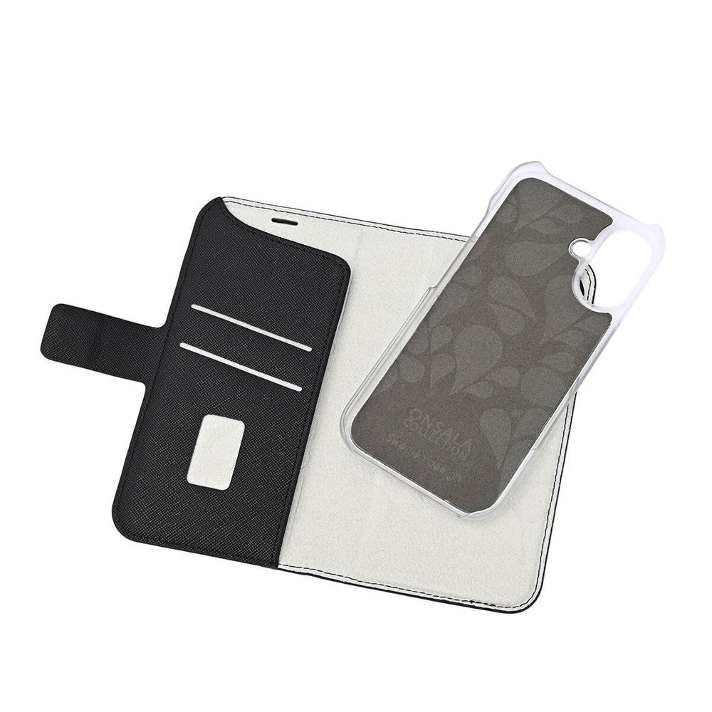 GEAR ONSALA iPhone 16 ECO Flip Deksel m. Lommebok - MagSafe-kompatibel - Svart