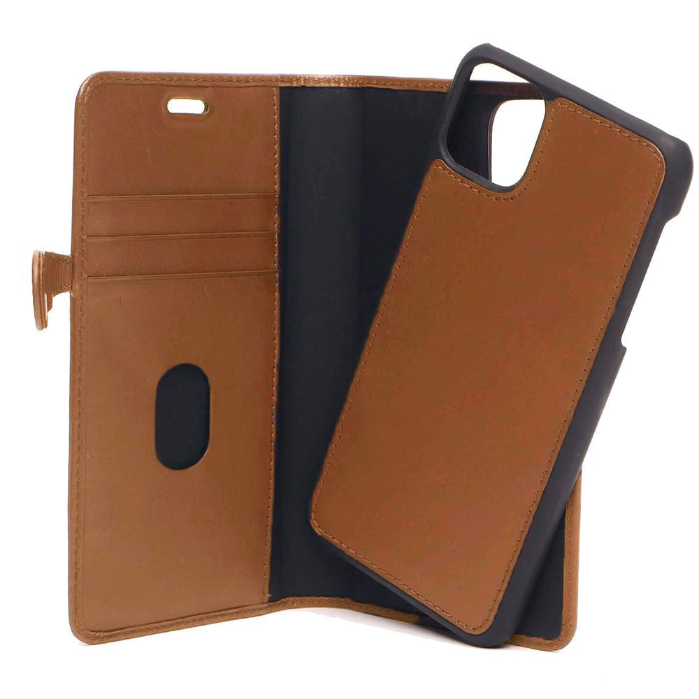 iPhone 11 Pro Gear Buffalo lommebok - ekte skinndeksel m. Lommebok - Cognac