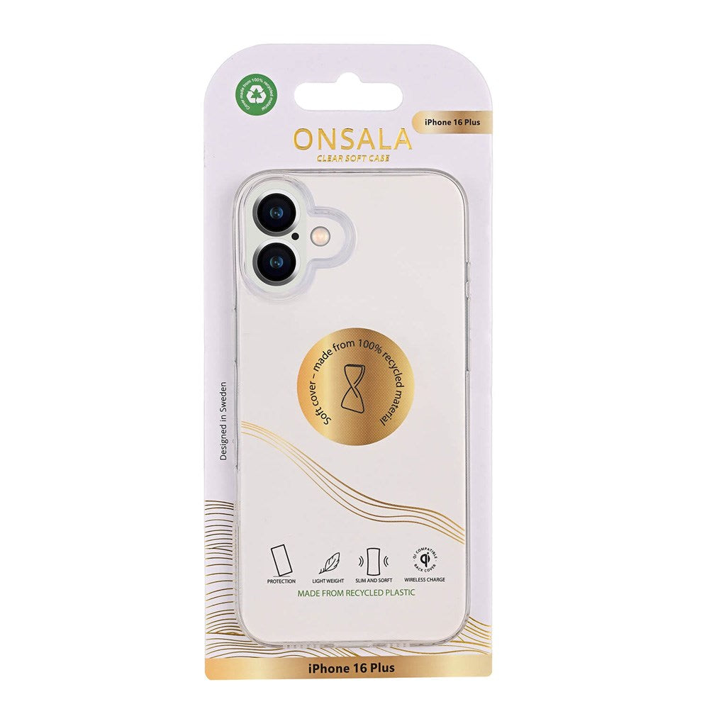 iPhone 16 Plus GEAR Onsala 100 % resirkulert plastbakdeksel - Gjennomsiktig