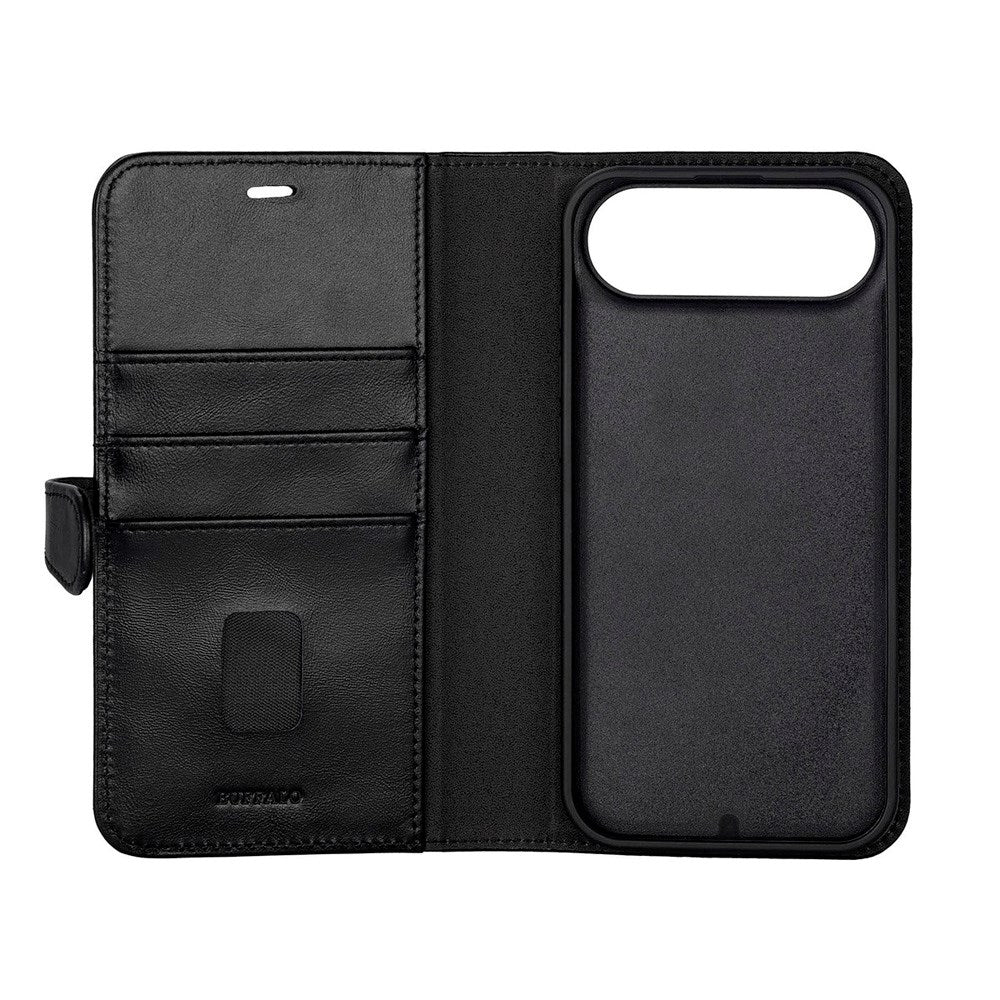 Buffalo iPhone Air Ægte Læder Flip Cover - Sort