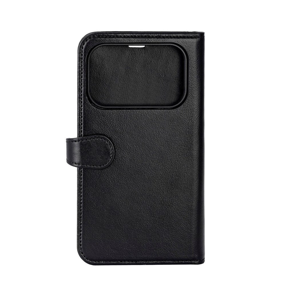 Buffalo iPhone 17 Pro Max Ægte Læder Flip Cover - Sort