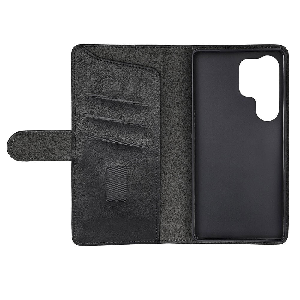 GEAR Samsung Galaxy S26 Ultra Kunstlæder Flip Cover m. Kortholder & Ståfunktion - MagSafe Kompatibel - Sort