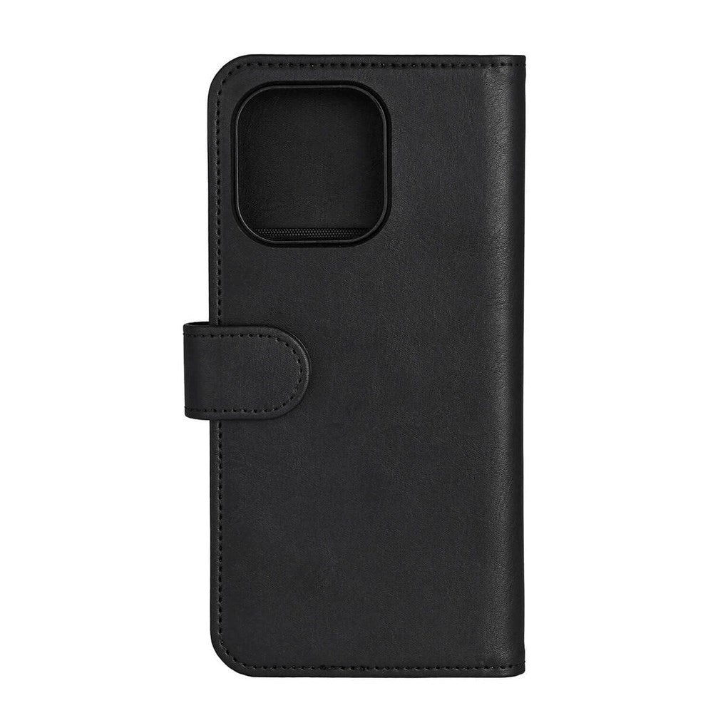 iPhone 16 Pro Max GEAR Leather Flip Cover 2-i-1 w. Lommebok 3 kort - MagSafe-kompatibel - Svart