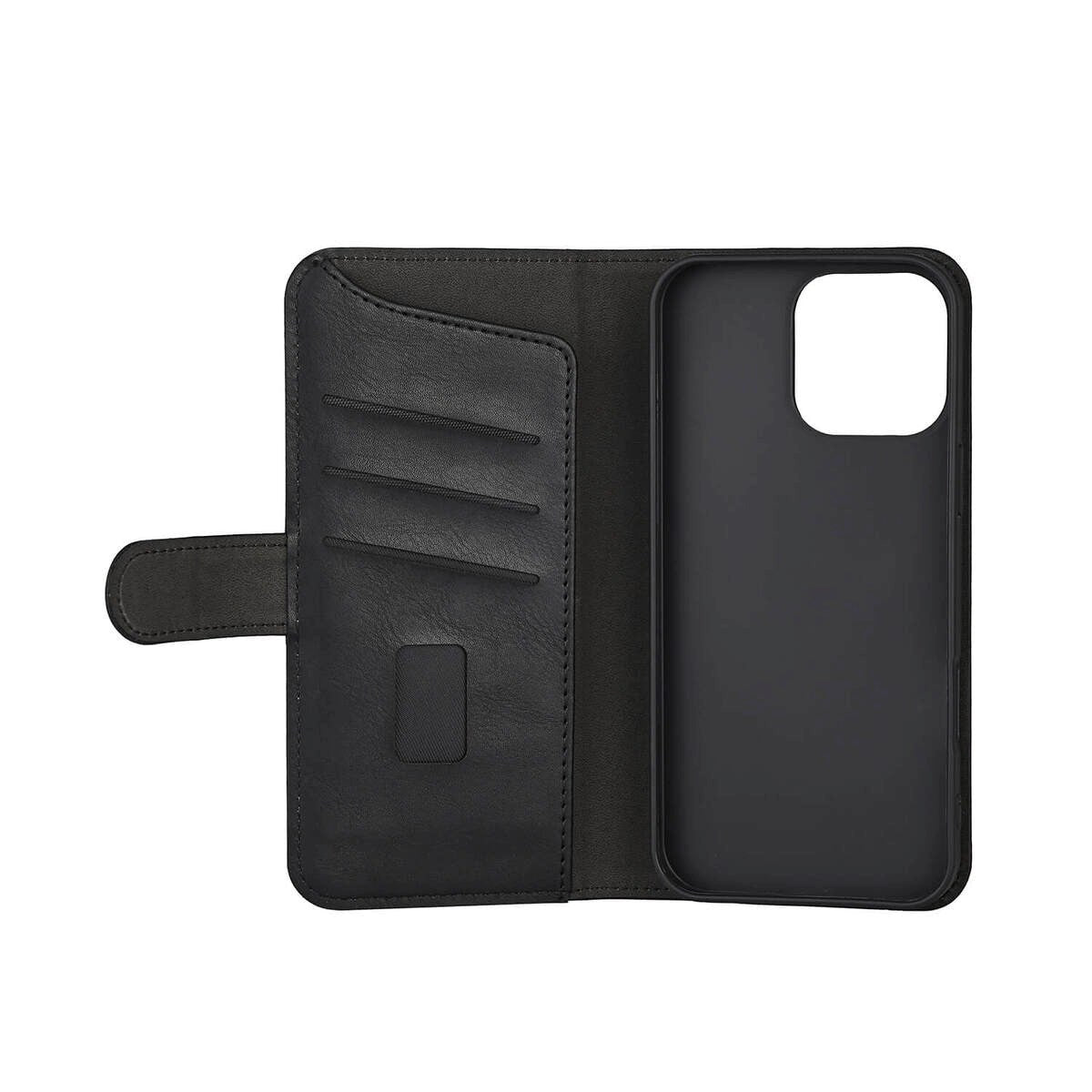 iPhone 16 Pro Max GEAR Lommebok - Skinn Flip Cover m. Lommebok for 3 kort - MagSafe-kompatibel - Svart