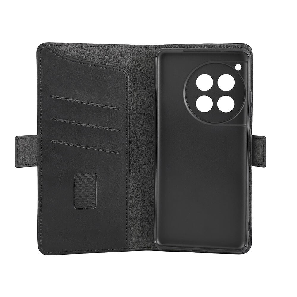 GEAR OnePlus 12R Leather Flip Cover m. Lommebok - Svart
