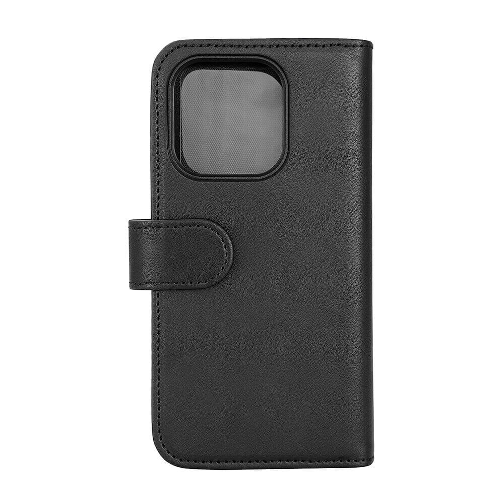 iPhone 15 Pro GEAR Leather Flip Cover 2-i-1 w. Lommebok 7 kort - Svart