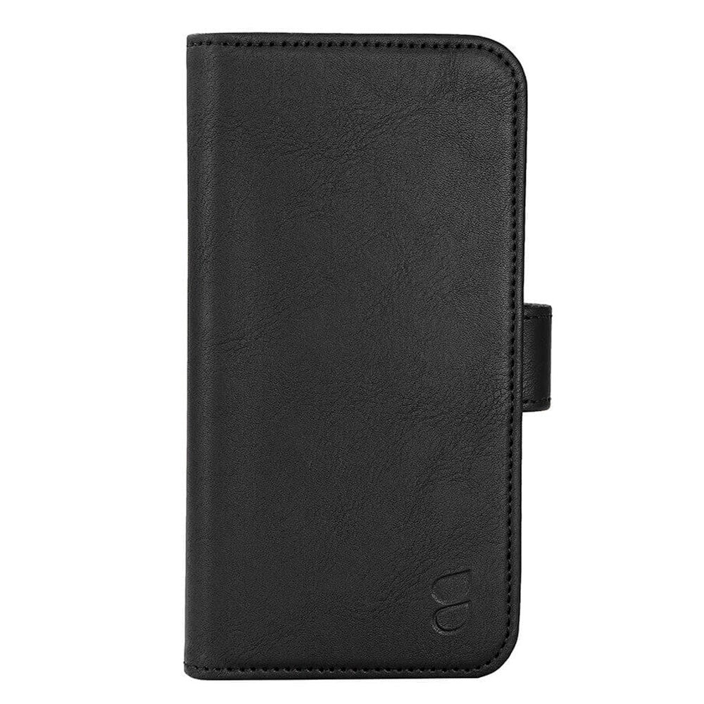iPhone 15 Pro GEAR Leather Flip Cover 2-i-1 w. Lommebok 3 kort - Svart
