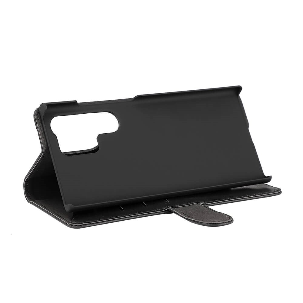 Samsung Galaxy S23 Ultra Gear Lommebok - Skinn Flip Cover m. Lommebok - Svart