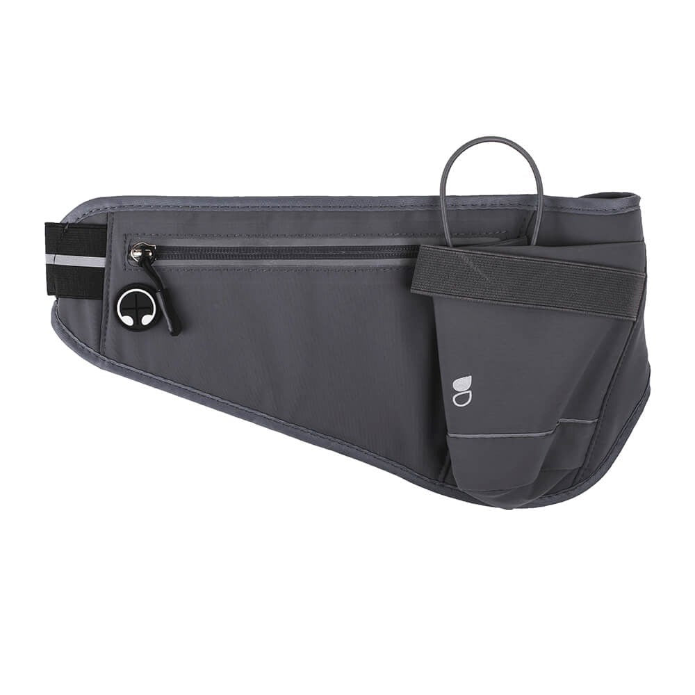 GEAR Løbebælte m. Indbygget Lomme til Mobil & Vandflaske - Grå