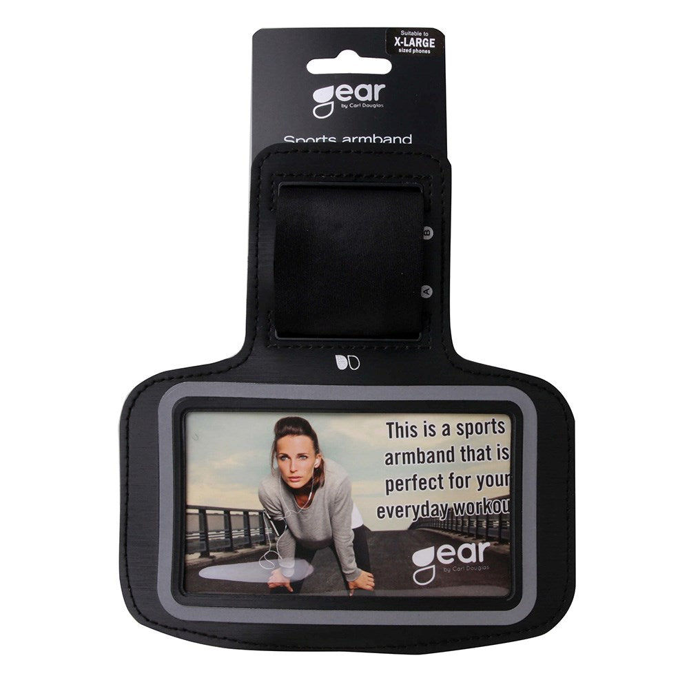 GEAR Justerbart Universal Løbearmbånd m. Reflekskant (Maks. Mobil: 140 x 70mm) - Sort