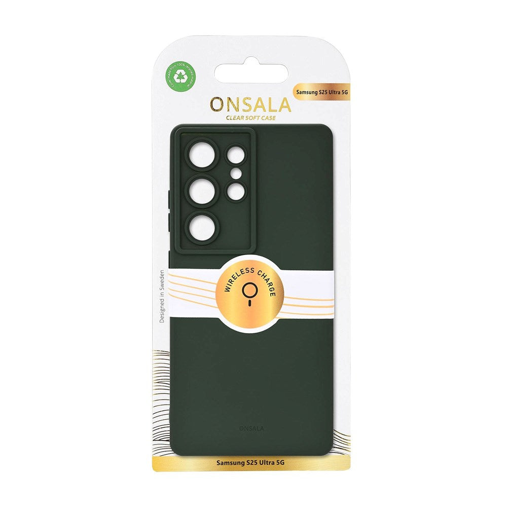 Onsala Samsung Galaxy S25 Ultra Silikone Touch Mobil Cover - Olive Green