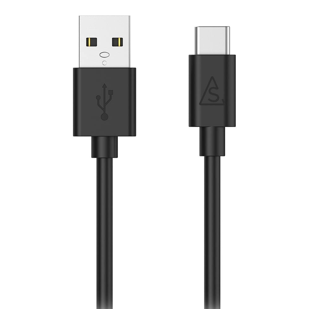 Smartline (3A/15W) USB2.0 - USB-C-kabel 1 m. - Svart
