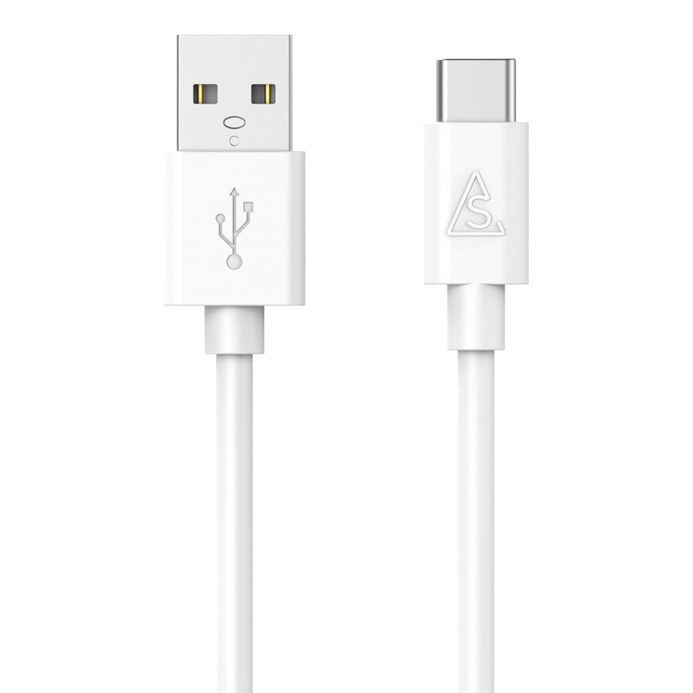 Smartline (3A/15W) USB2.0 - USB-C-kabel 1 m. - Hvit