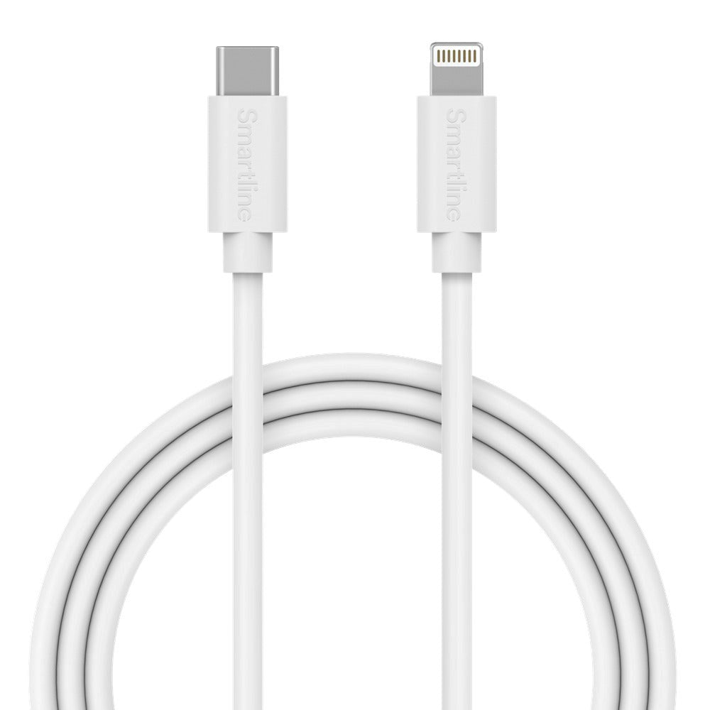 Smartline (3A/15W) USB-C til Lightning-kabel 3 m. - Hvit