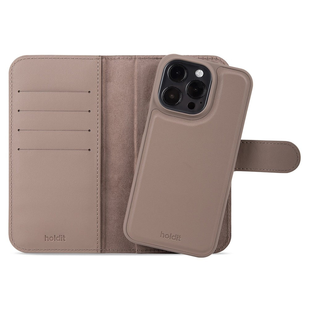 Holdit iPhone 15 Pro Lommebokveske Magnet Plus - Flip Cover - Mocha Brown