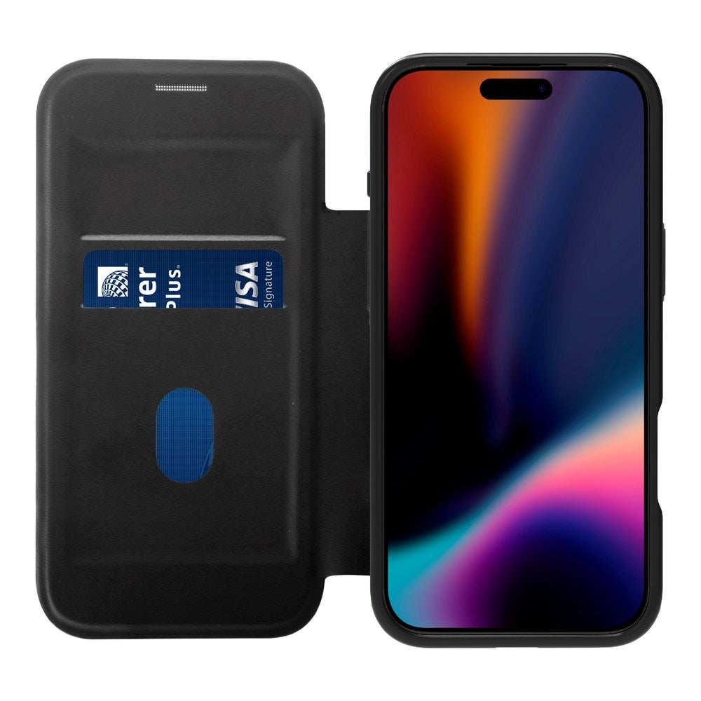 iPhone 17 Pro X2O Mag Wallet Flip Case m. Indbygget Kortholder - Sort