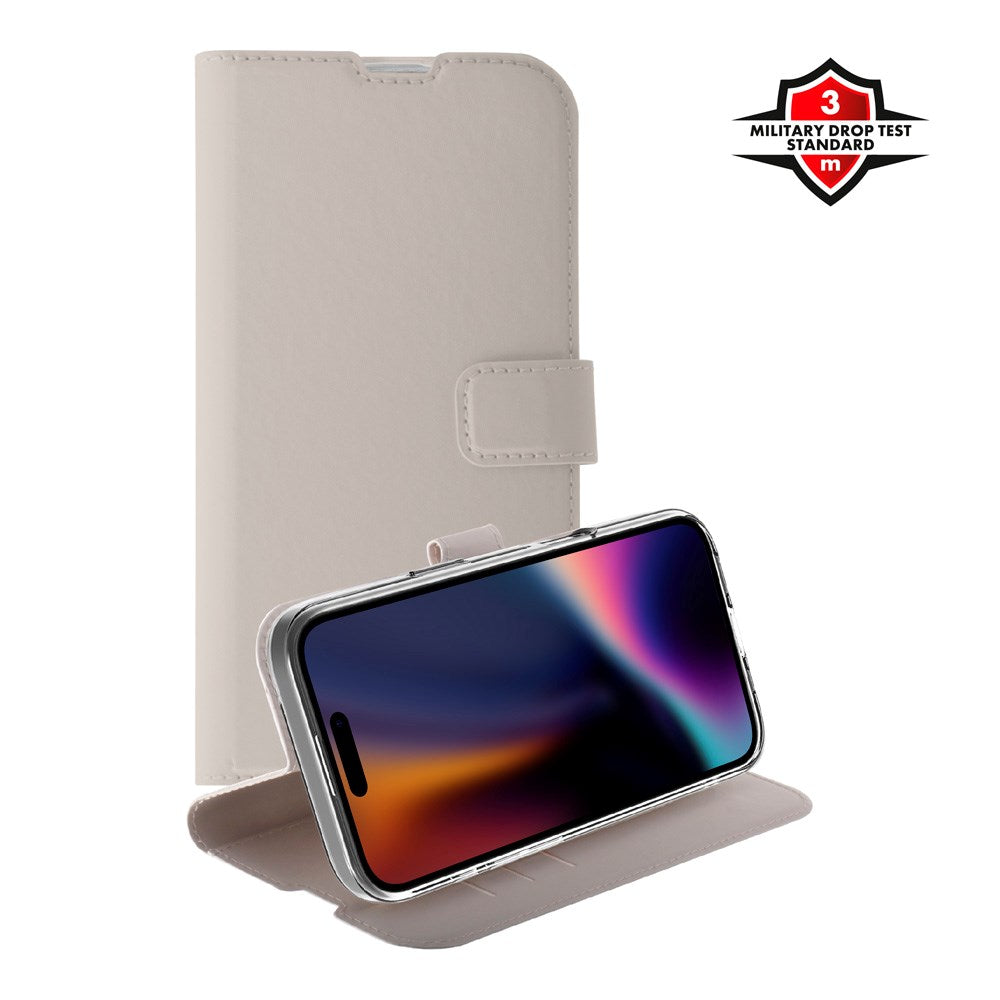 iPhone 17 X2O Classic Wallet Flip Case m. Pung & Ståfunktion - Beige