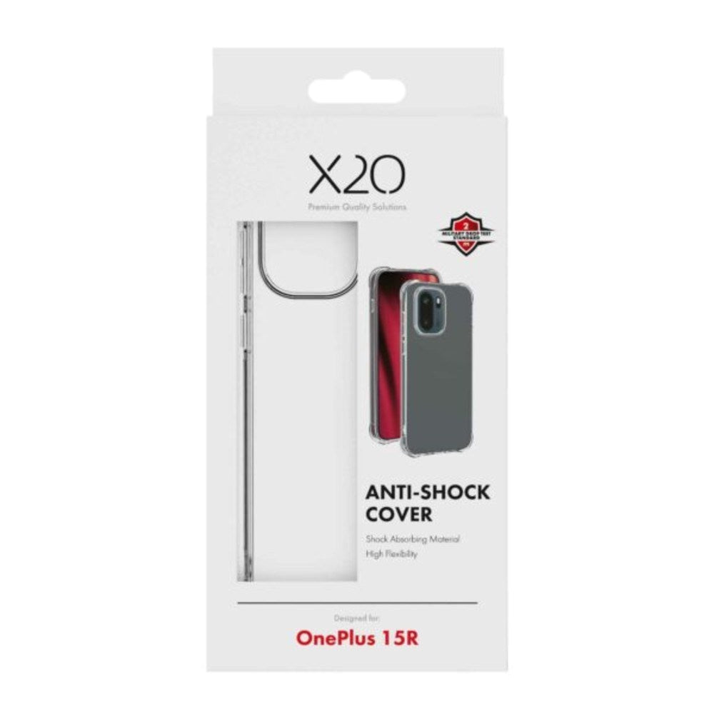 OnePlus 15R X2O Anti-Shock Plast Bagside Cover - Gennemsigtig