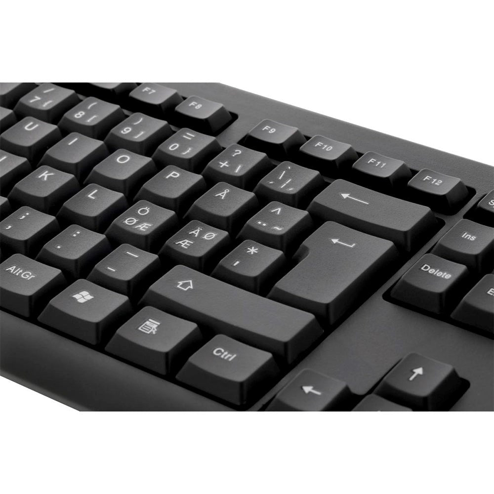 Deltaco kablet tastatur m. Nordic Layout - Svart