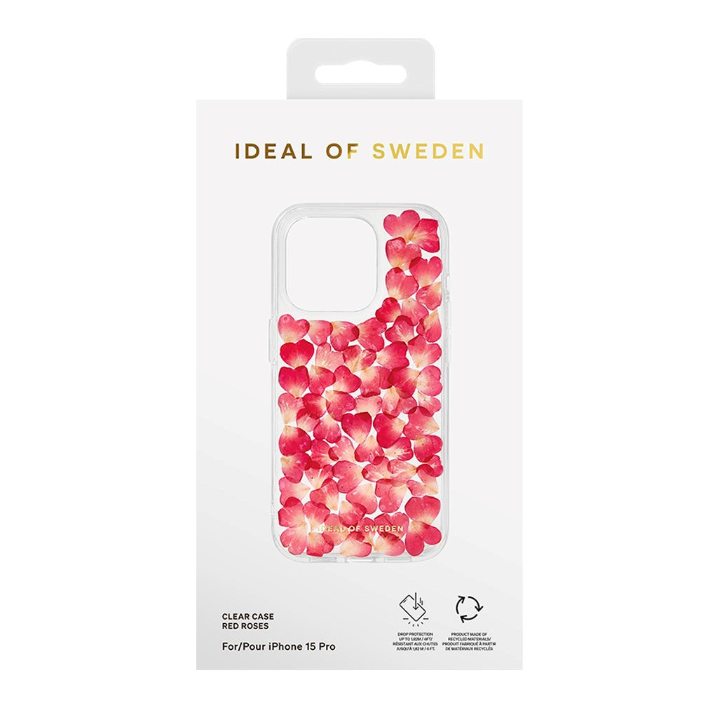 iPhone 15 Pro iDeal Of Sweden gjennomsiktig deksel - røde roser