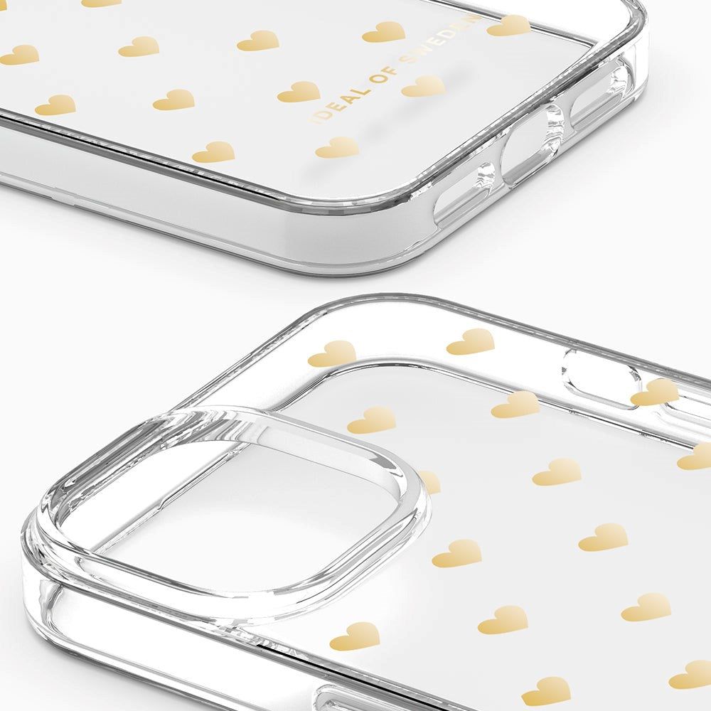 iPhone 14 / 13 iDeal Of Sweden Clear Case - Golden Hearts