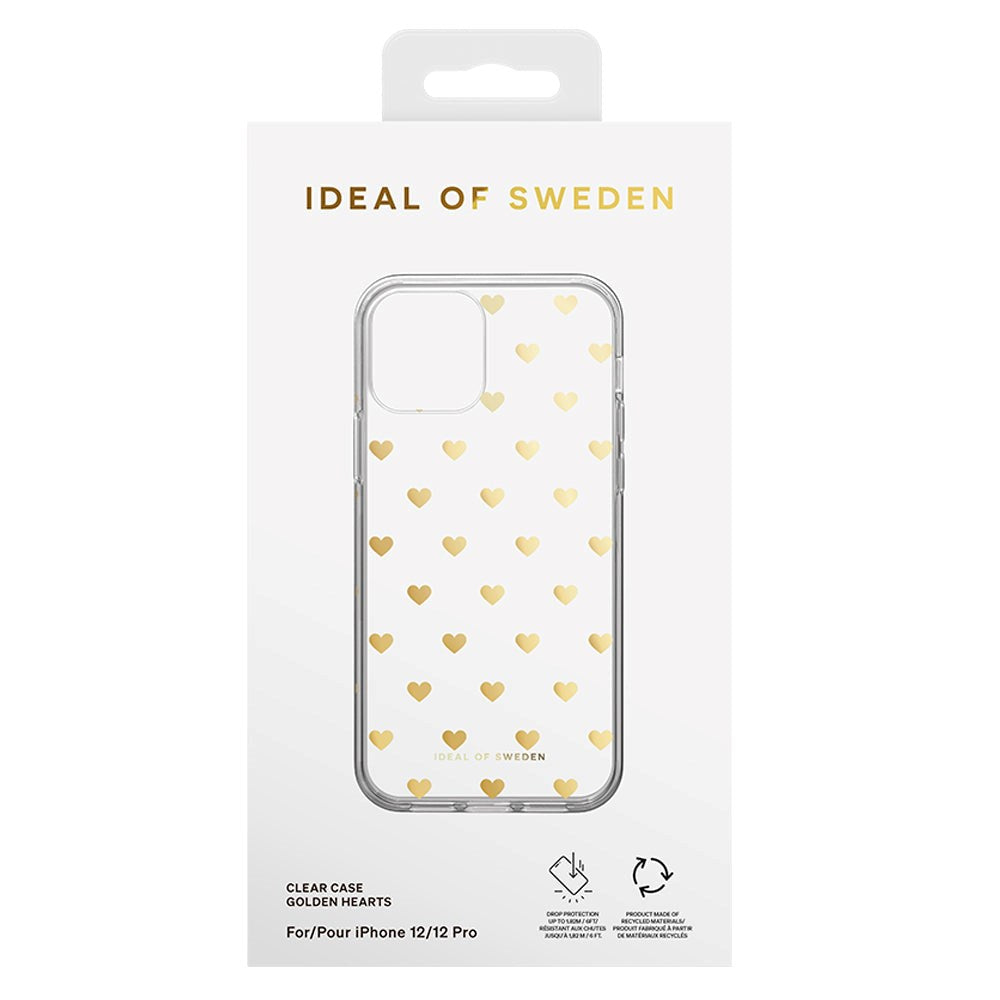 iPhone 12 / 12 Pro iDeal Of Sweden gjennomsiktig deksel - Golden Hearts