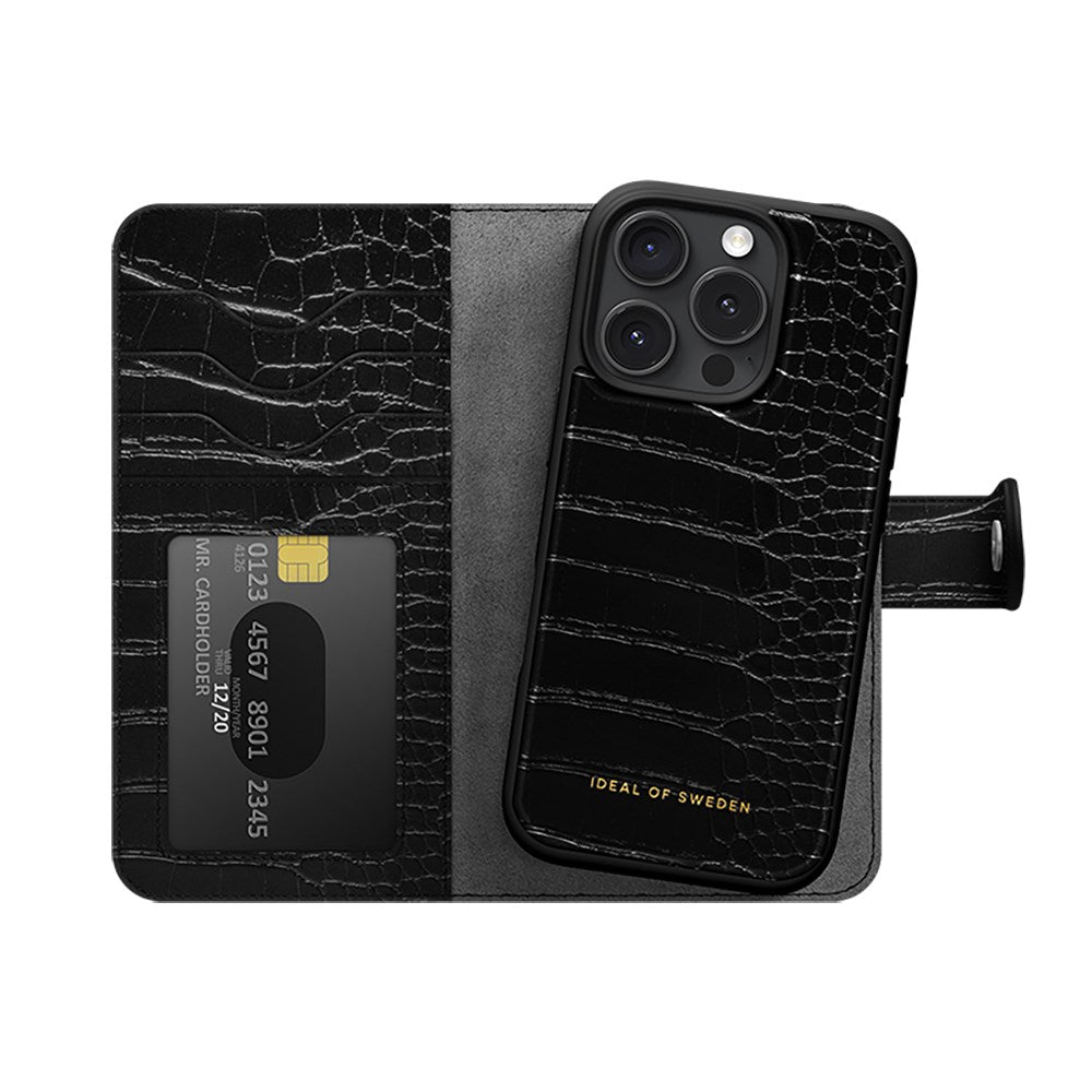 iDeal Of Sweden iPhone 16 Pro Magnet Wallet+ Flip Cover - Svart Croco
