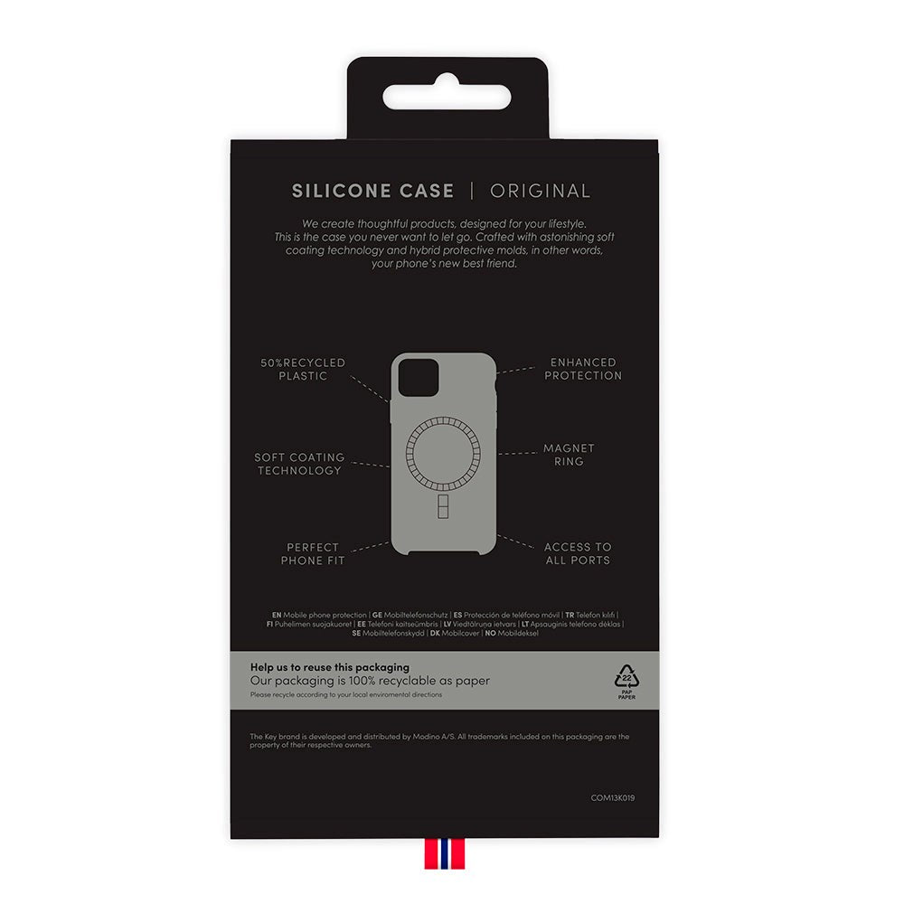 iPhone 13 Pro Key Magnetisk Silikone Bagside Cover - Antibakteriel - Sort