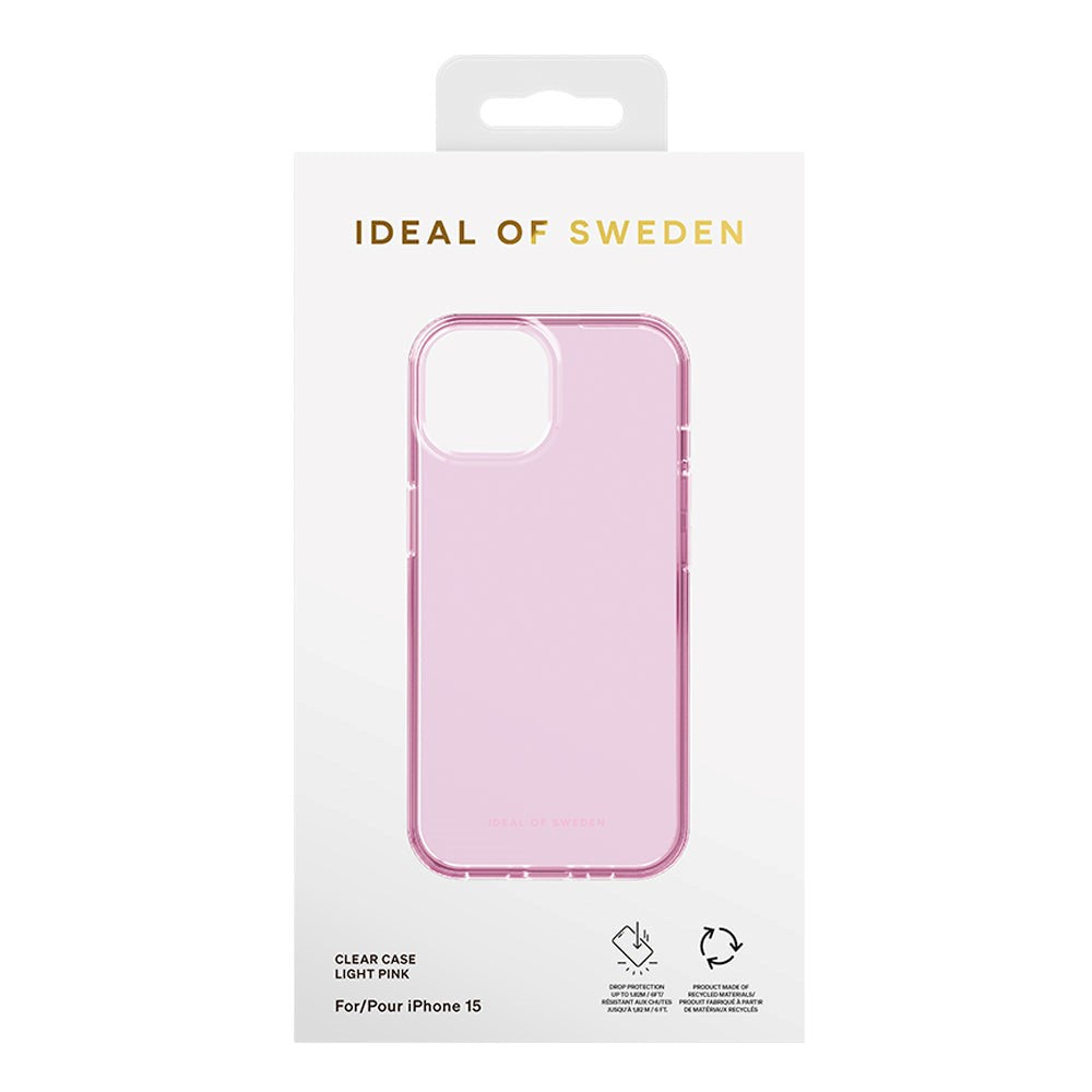iPhone 15 iDeal Of Sweden Clear Deksel - Lys Rosa