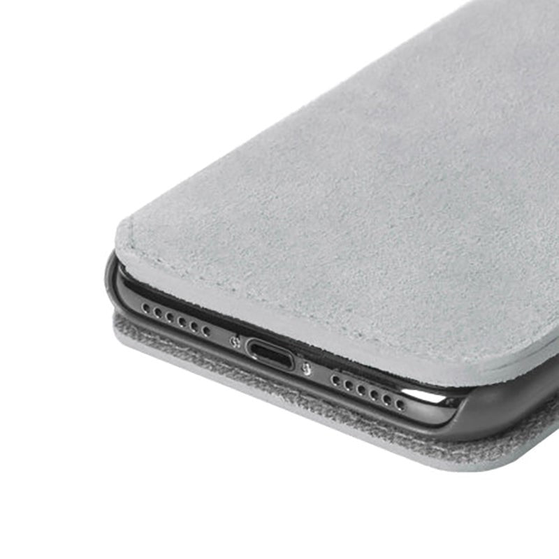 Krusell Broby Slim Wallet iPhone XS Max Suede Flip Deksel - Grå
