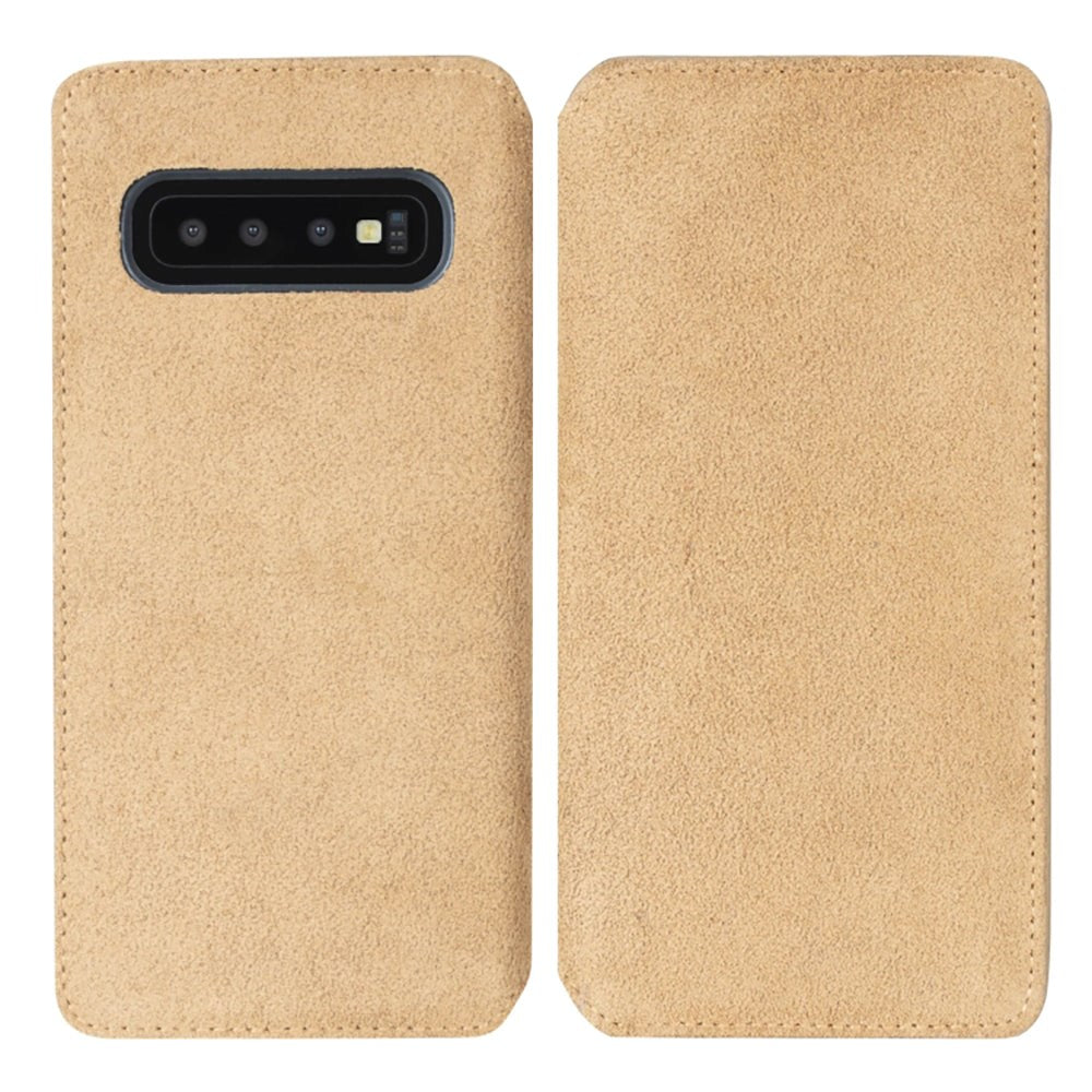 Krusell Broby Slim Wallet Samsung Galaxy S10+ (pluss) Suede Flip Cover - Beige
