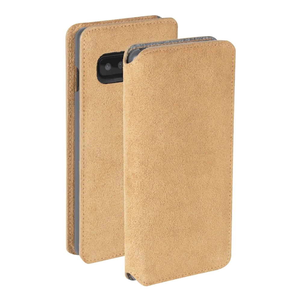 Krusell Broby Slim Wallet Samsung Galaxy S10+ (pluss) Suede Flip Cover - Beige