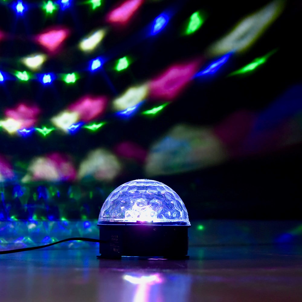 Manhattan Mini Bluetooth Højttaler m. Fjernbetjening & Disko Lyskugle - Sort