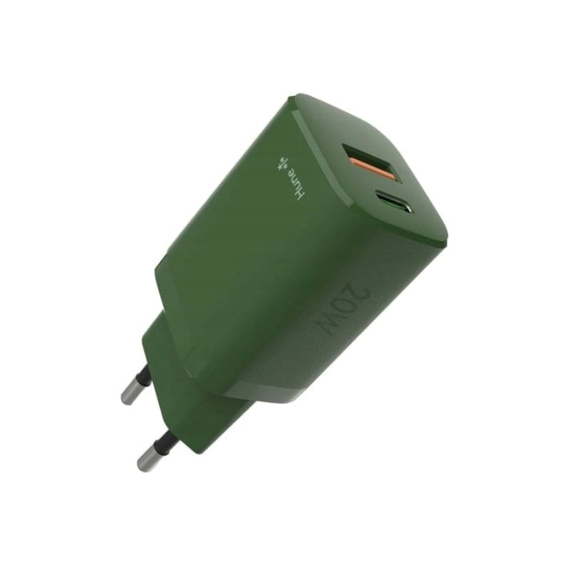 Hune Kit inkl. 1 x 20W Vægoplader (USB-C & USB-A) & USB-C til USB-C Kabel (1.2m) - Grøn