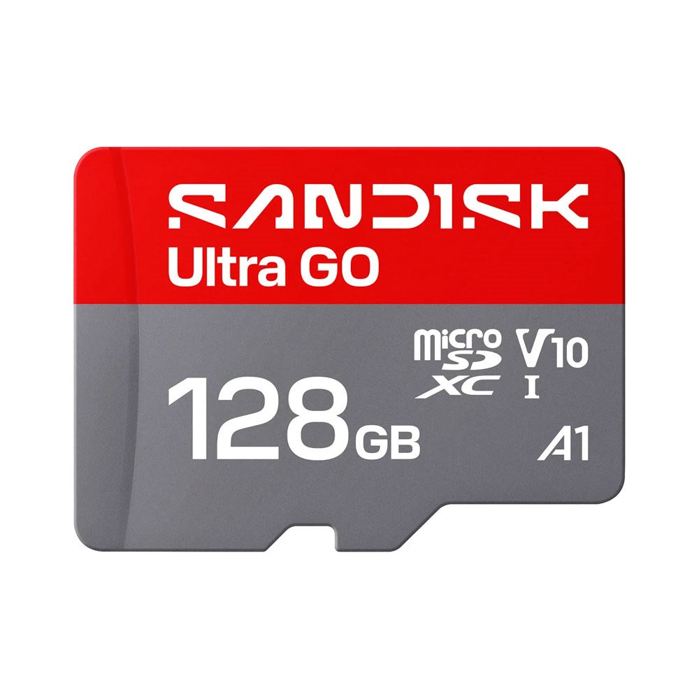 SanDisk 128GB Micro SD Ultra Go Hukommelseskort - Rød / Grå