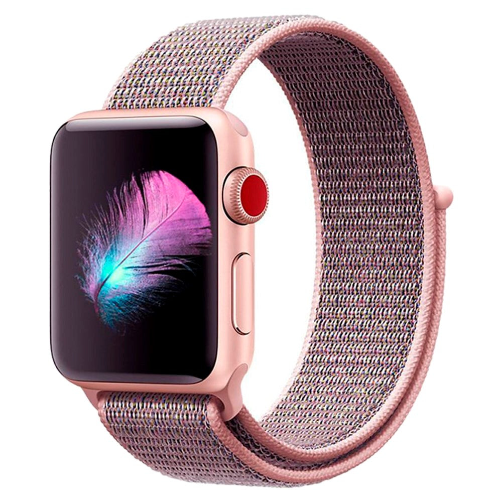 Apple Watch (38/40/SE/41/42 mm) Tech-Protect klokkerem i nylon - rosa