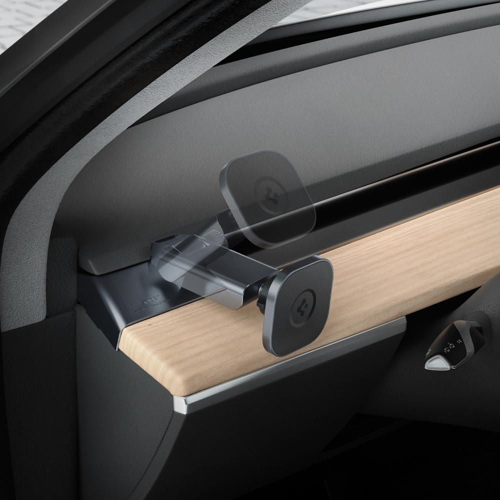 Spigen OneTap mobilholder for Tesla Model 3 (2020-22) / Model Y (2020-22) - MagSafe-kompatibel - Grå / Svart