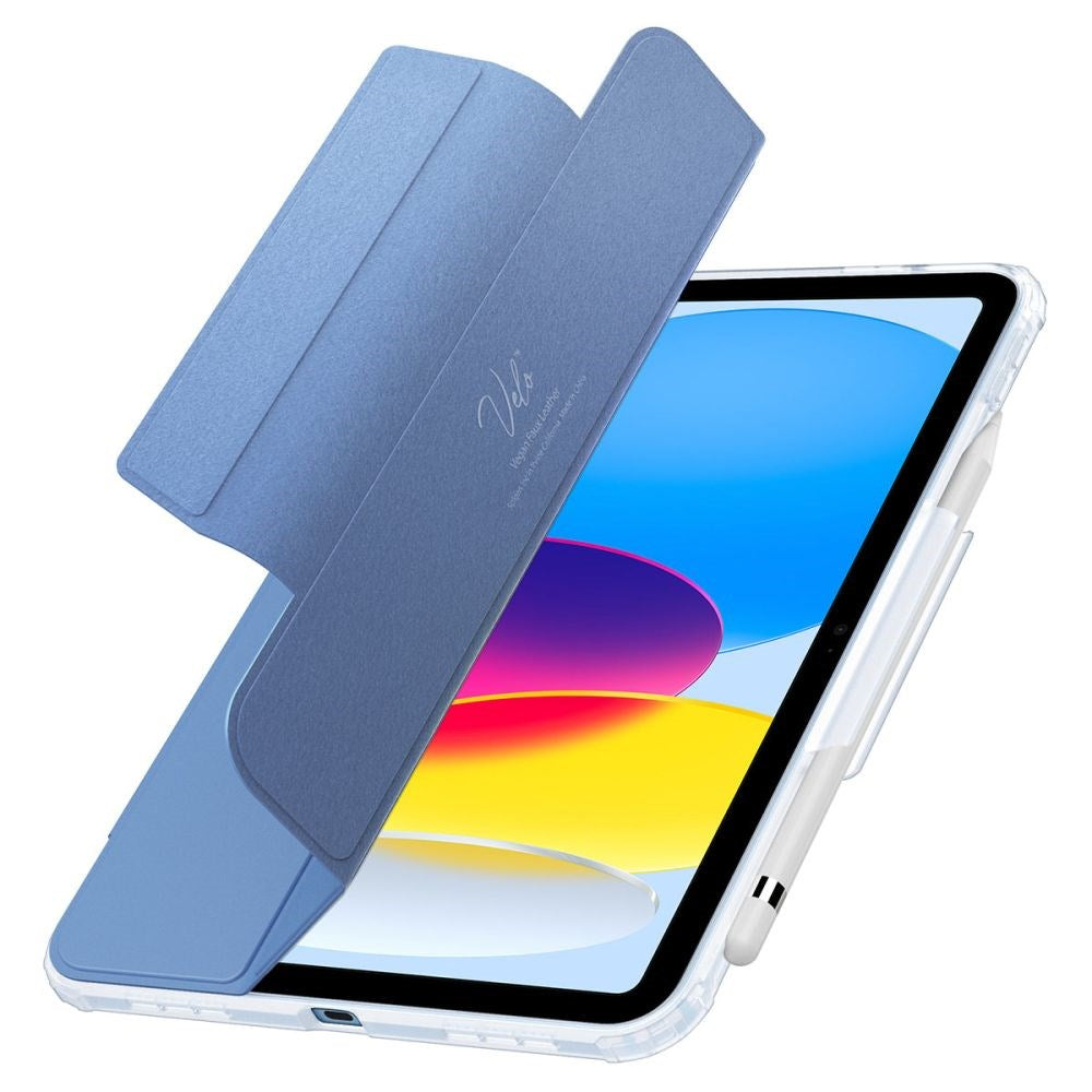 iPad 11" (2025) / iPad 10.9" (2024/2022) Spigen Ultra Hybrid Pro Flip Cover - Gennemsigtig / Blå