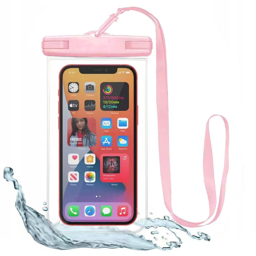 Tech-Protect Universal Waterproof Case - Rosa / Transparent (maks. mobil: 163 x 90 x 10 mm)