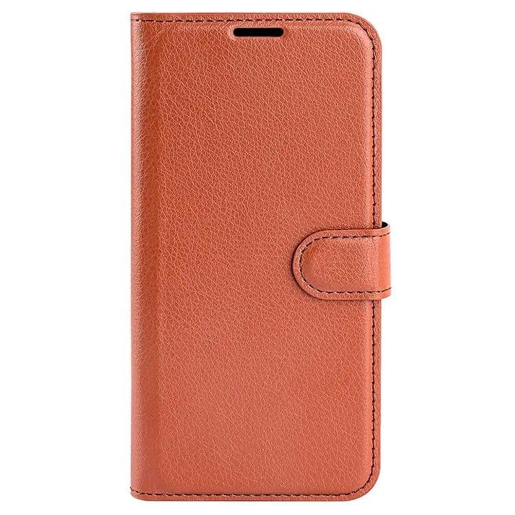 Samsung Galaxy A25 (5G) Litchi Leather Flip Cover m. Lommebok - Brun