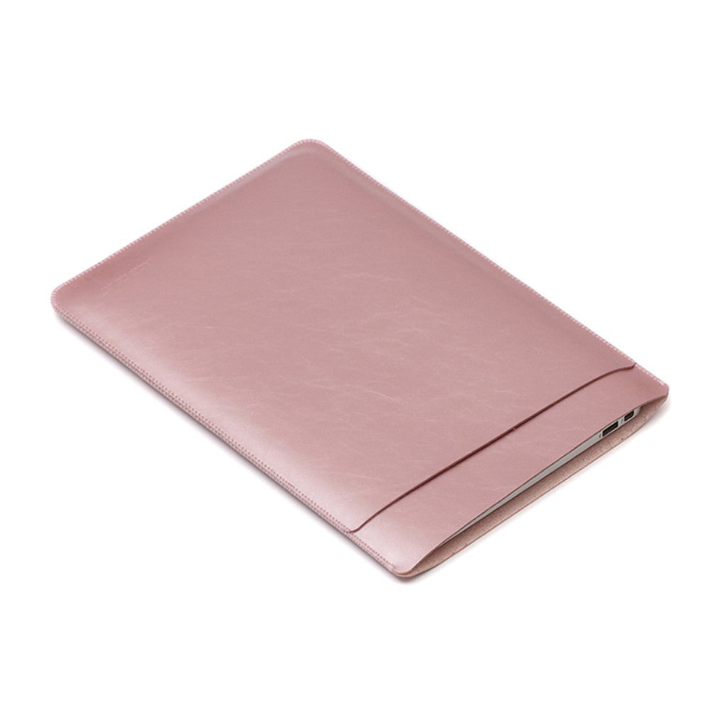 SOYAN MacBook / Laptop 13" lærveske m. lomme (33 x 24 cm) - Rose gull