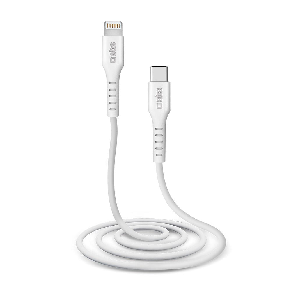 SBS USB-C til Lightning-kabel - 1 meter - MFI - 20W (PD) - Hvit