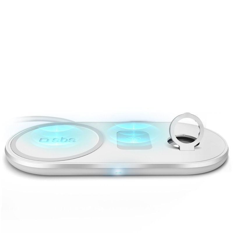 SBS 10W 3 i 1 trådløs ladestasjon - Hvit