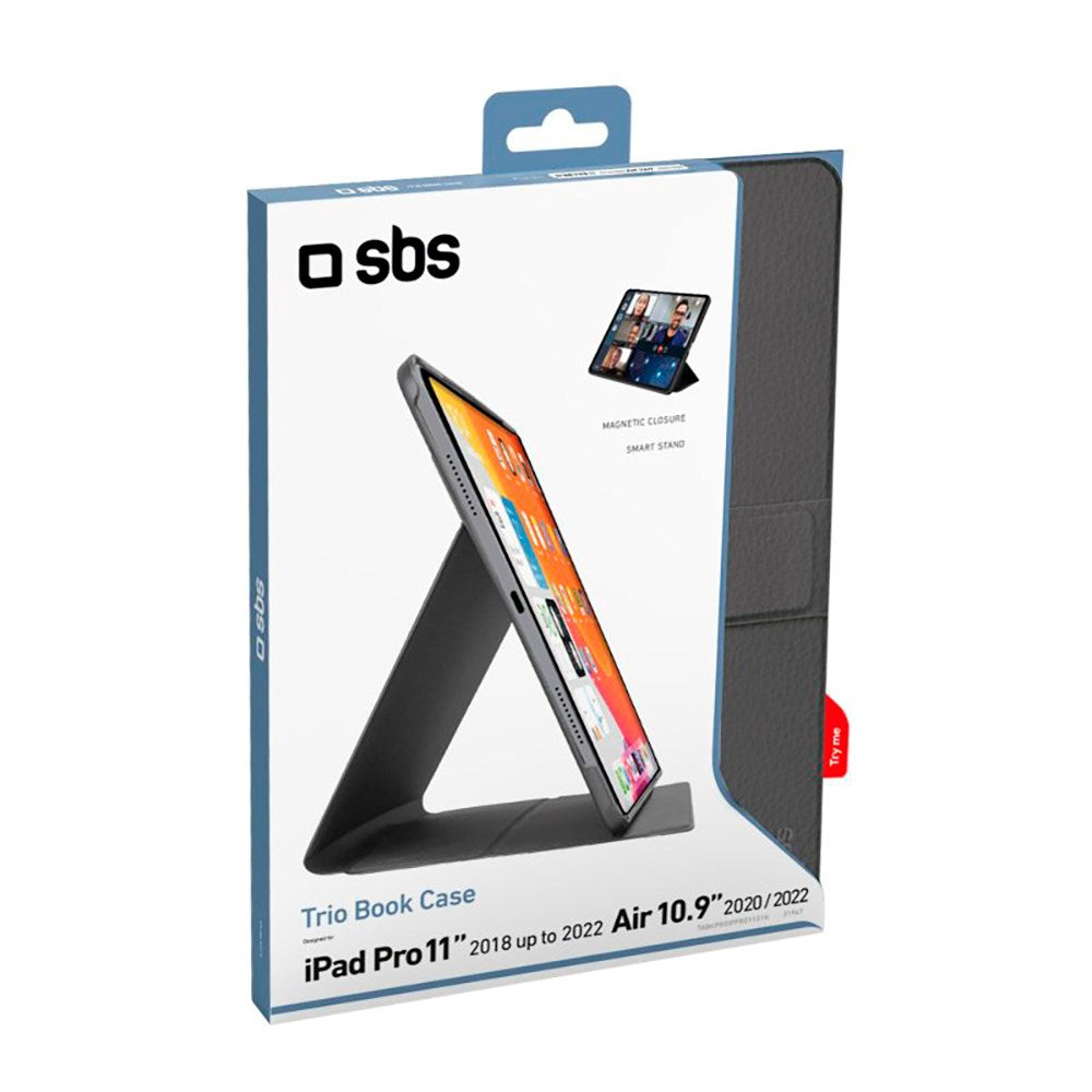SBS iPad Air 10.9-11" (2025-2020) / Pro 11" (2022-2018) Book Pro-deksel - svart
