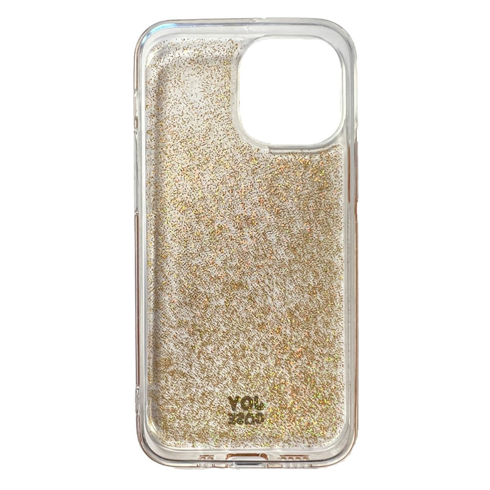 iPhone 13 Mini Joy Deksel Hybrid Glitter Bakdeksel - Gjennomsiktig / Gull