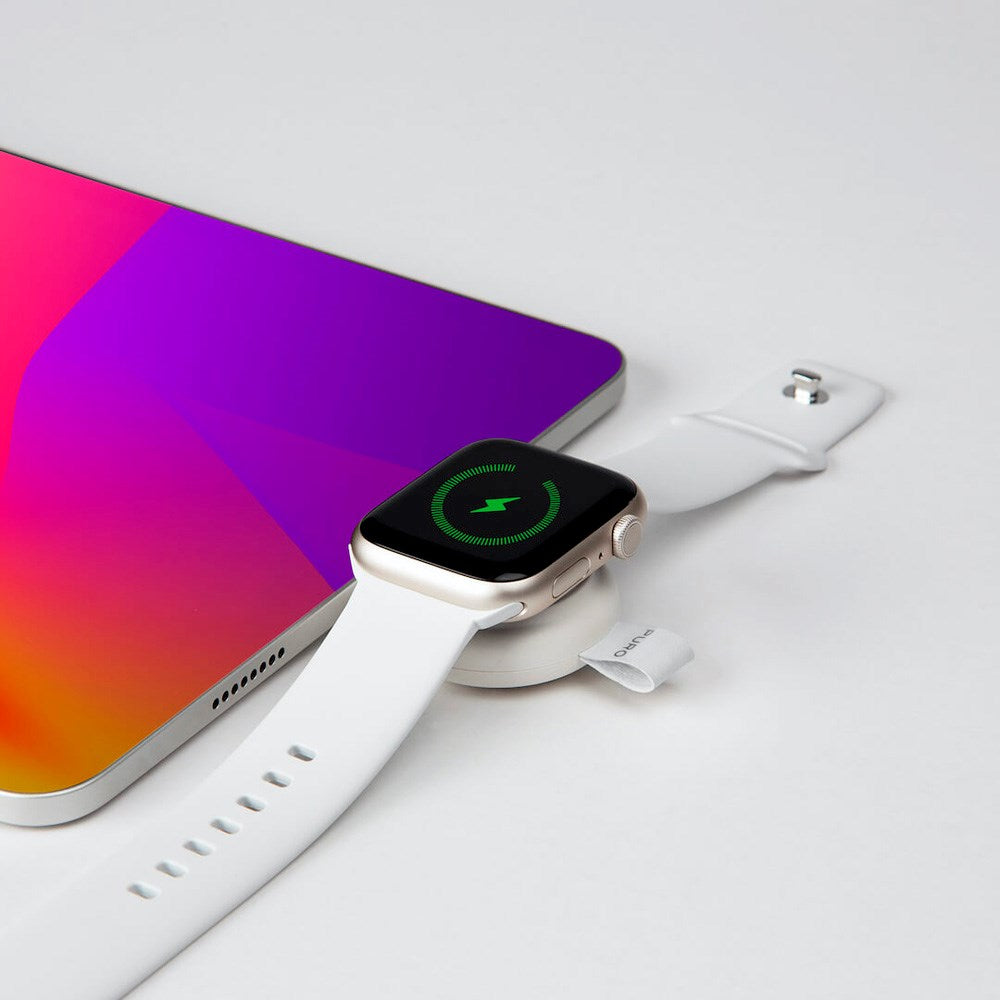 Trådløs lader for Apple Watch & AirPods Pro - Puro Power Go Mini - USB-C - Hvit