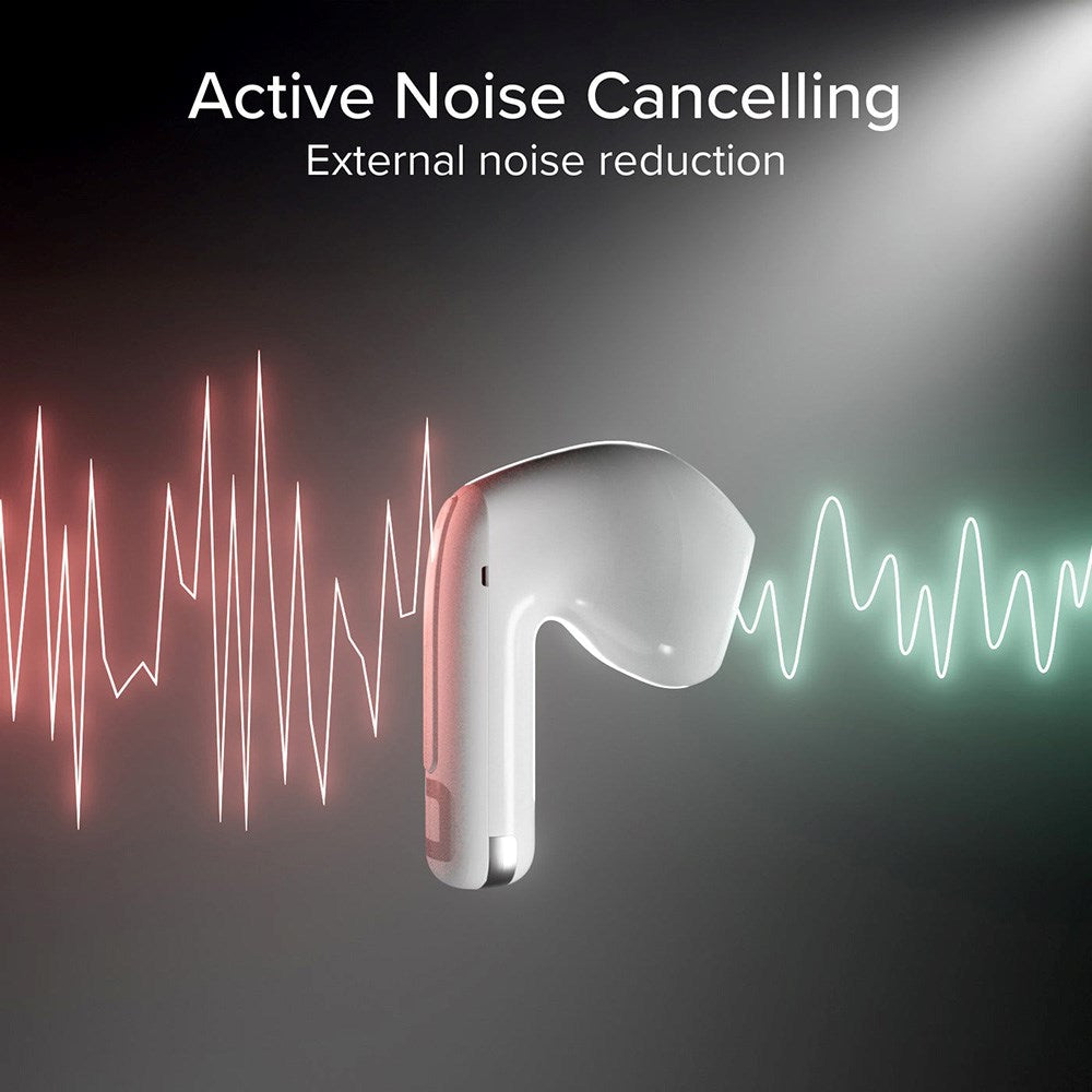 SBS Air Space True Wireless In-Ear Headset - Active Noise Cancelling - Hvid