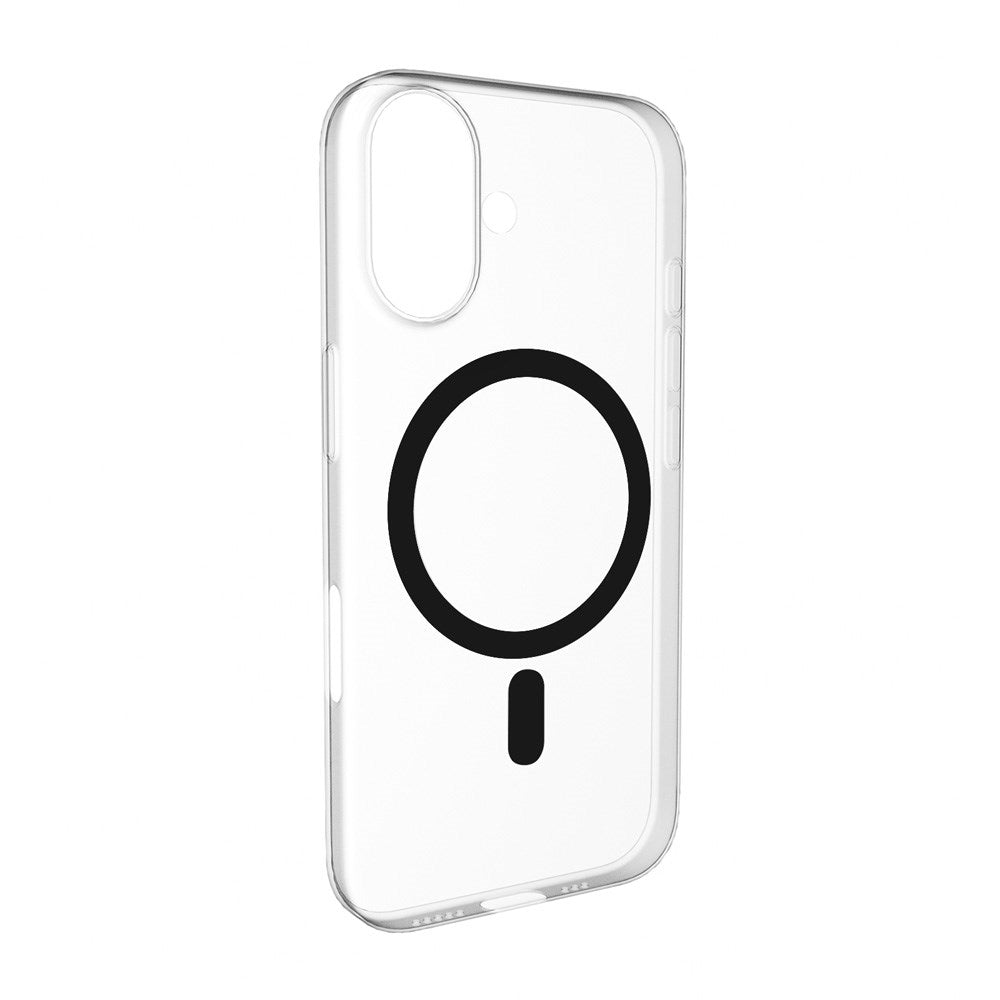 PURO iPhone 17 Hybrid Bagside Cover - MagSafe Kompatibel - Gennemsigtig / Sort