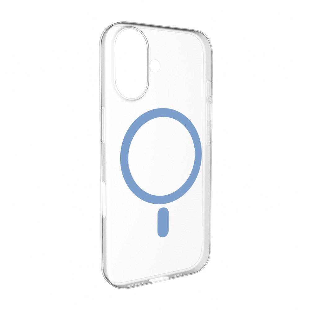 PURO iPhone 17 Hybrid Bagside Cover - MagSafe Kompatibel - Gennemsigtig / Blå