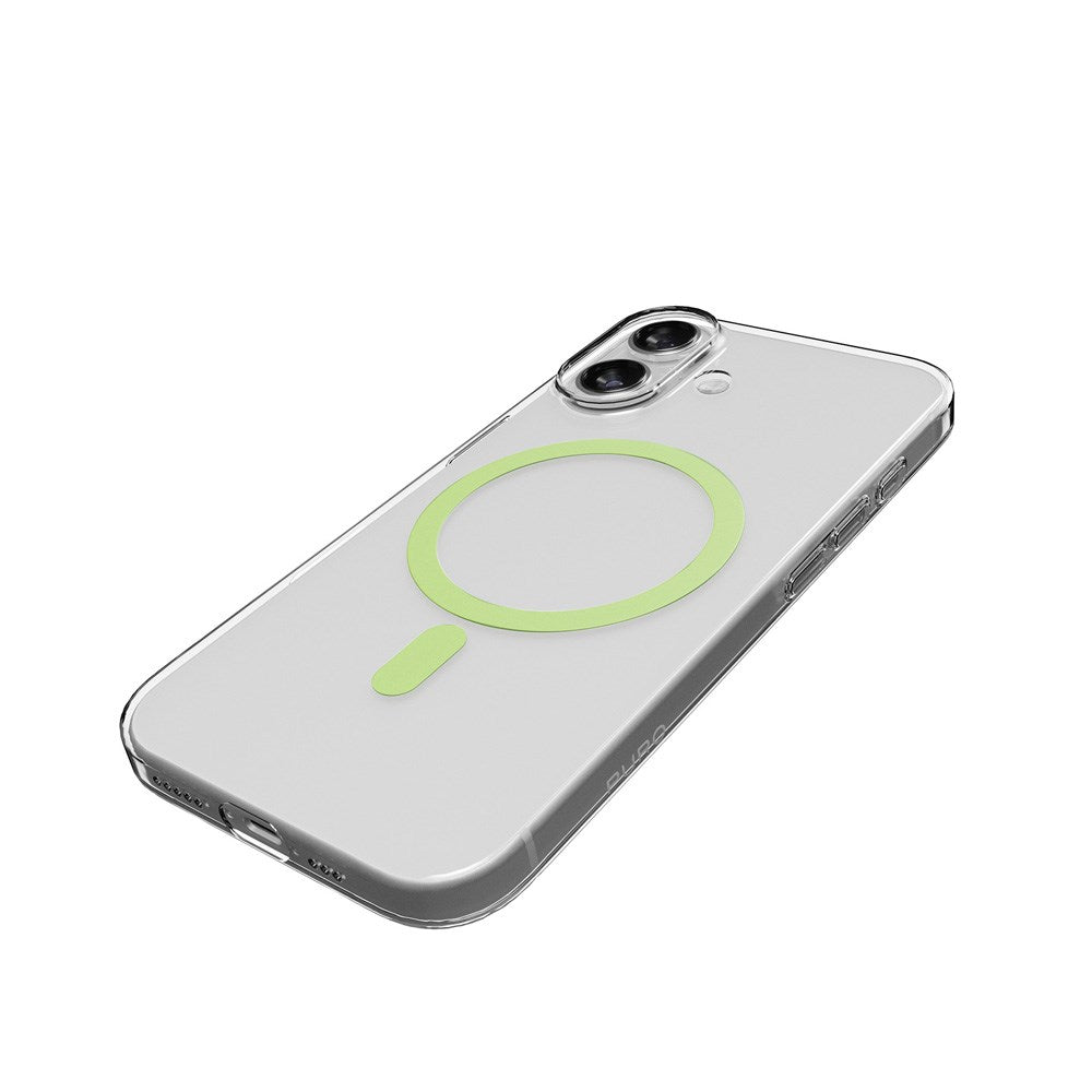 PURO iPhone 17 Hybrid Bagside Cover - MagSafe Kompatibel - Gennemsigtig / Grøn